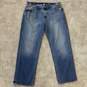 Lucky Brand 40 x 33 Relaxed 181 Straight Blue Jeans Size Distressed Dungarees‎